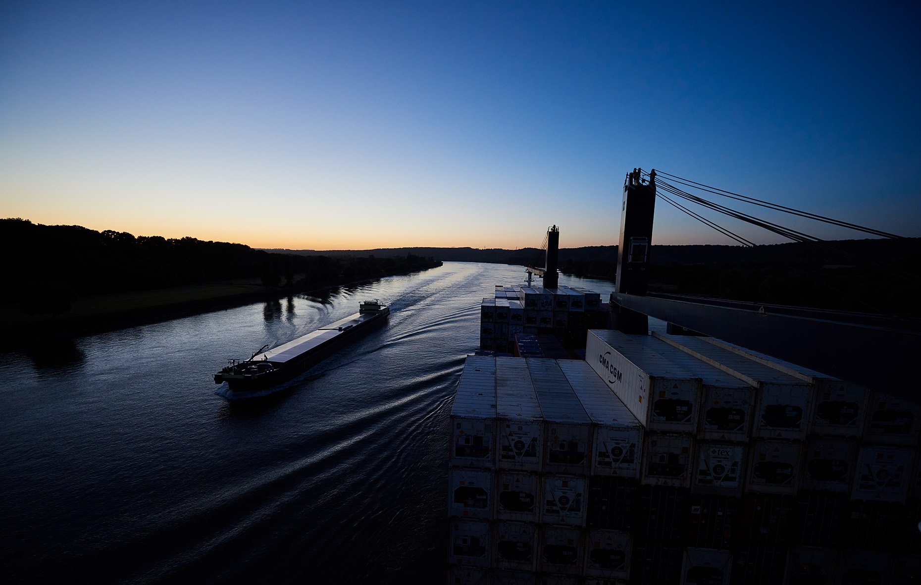 Cargo ship voyage | Seine River, France | Cameron Davidson