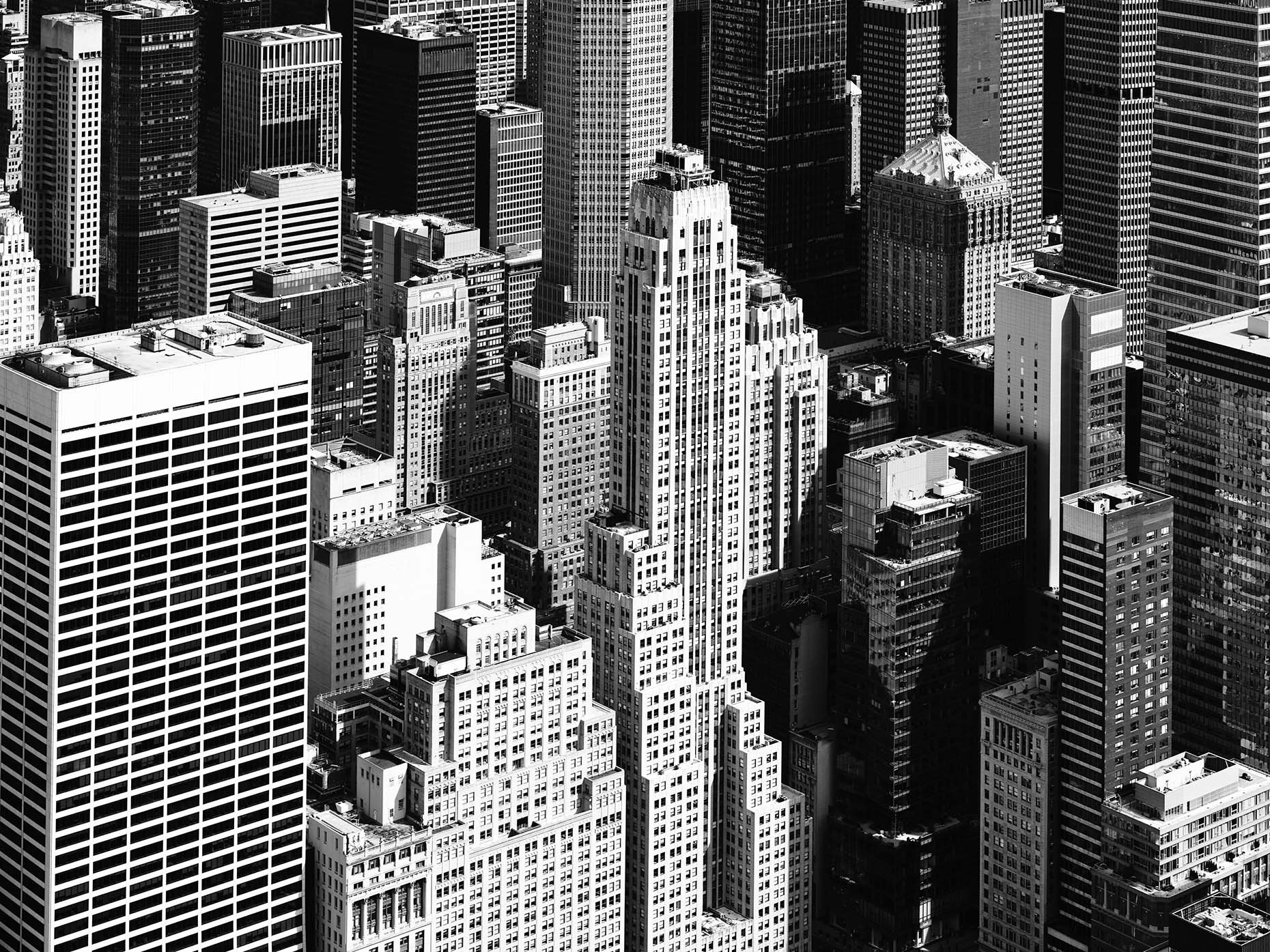 New York City - Aerial - Black and White - Cameron Davidson