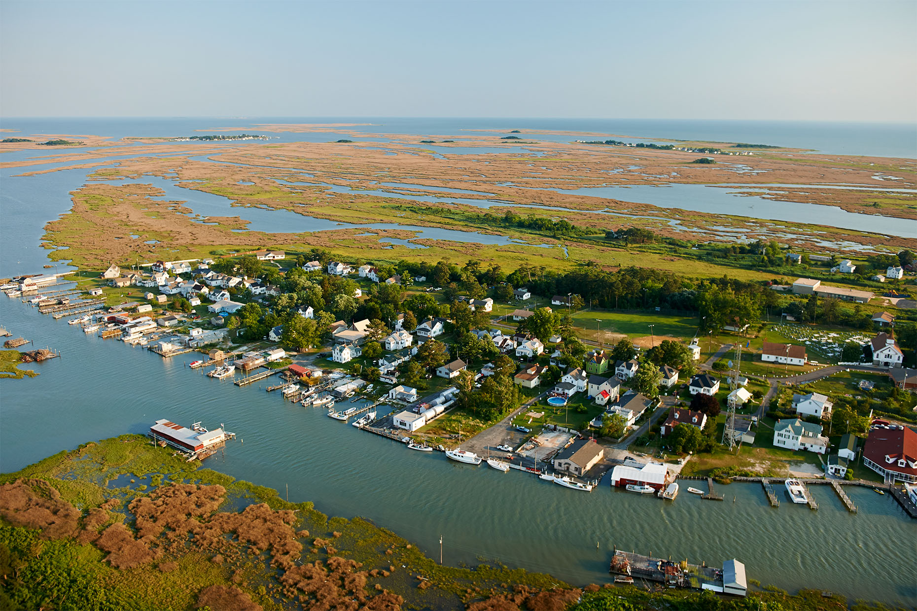 Aerial  Chesapeake Bay Smith Island