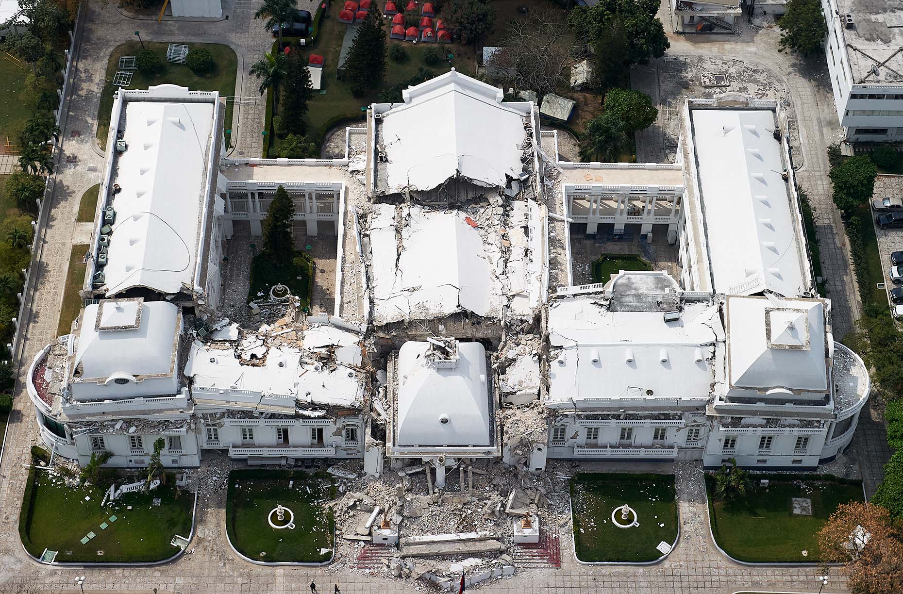 Presidential Palace, Haiti Earthquake, Aerial - Cameron Davidson