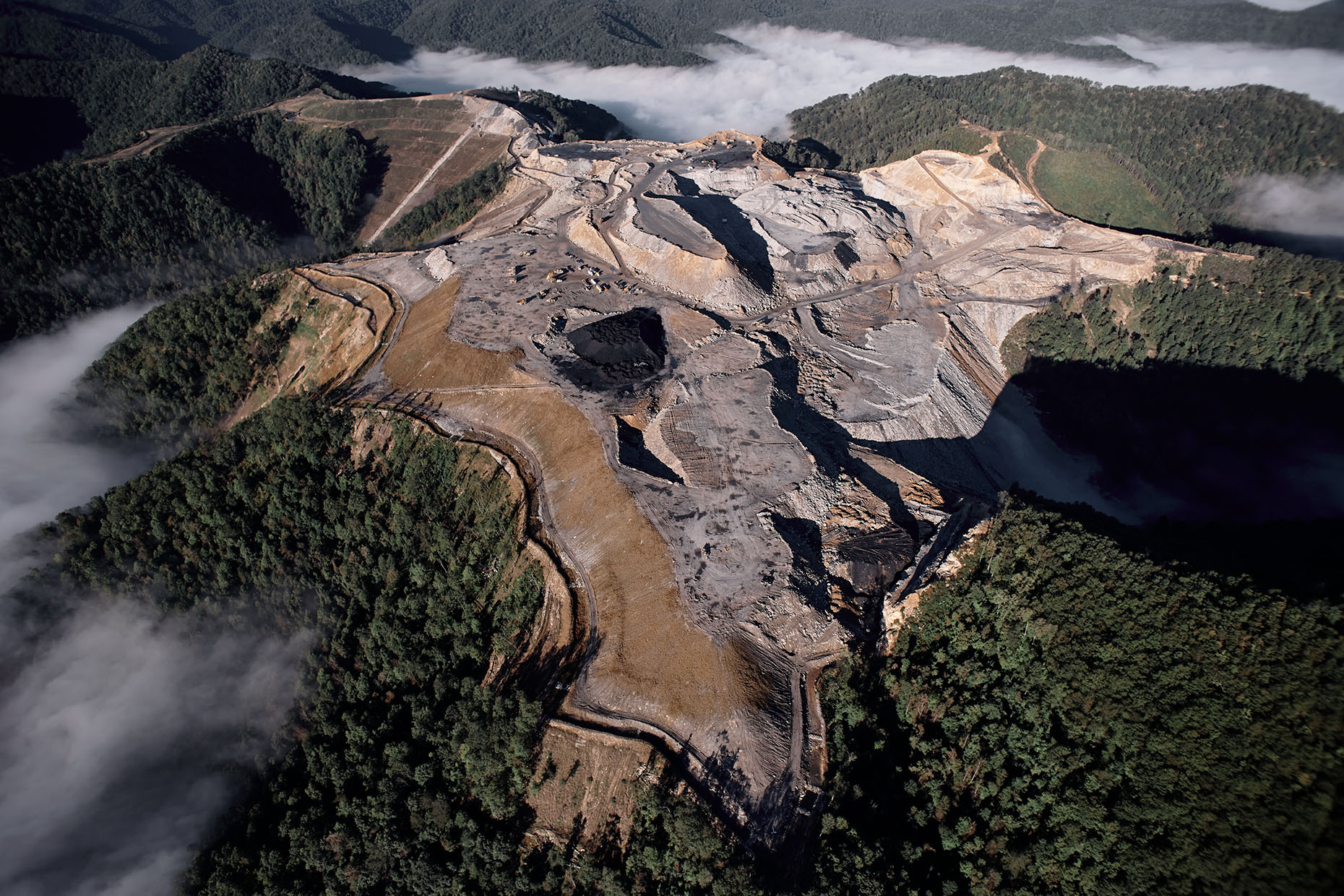 Aerial of Mountain Top Removal in West Virginia