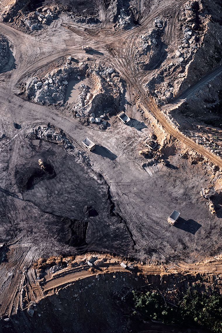Aerial view Coal Mining West Virginia Vertical Cameron Davidson